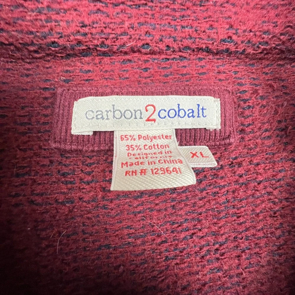 Carbon2Cobalt Shirt Jacket Mens XL Burgundy Snap Front Knit Waffle Yoke Outdoor